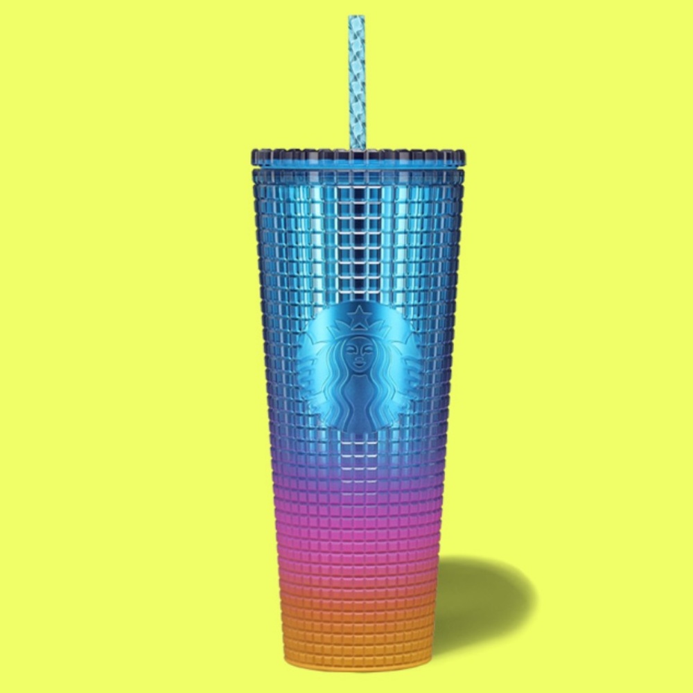 NEW 🌈 Starbucks x Tim Singleton Pride Grid Gradient Ombre Cold Cup Tumbler 24oz